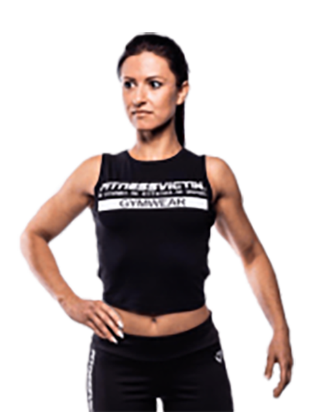 Fitnessvictim Women Backless Crop Top - Schwarz