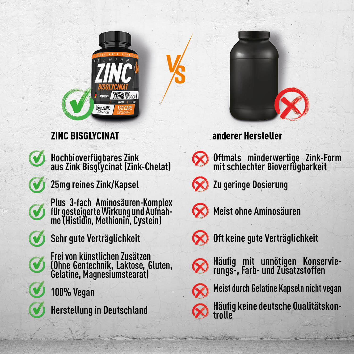 Engel Nutrition Zinc Bisglycinat  - 120 Kapseln