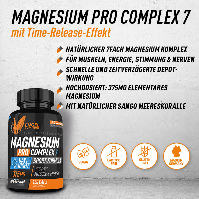 Engel Nutrition Magnesium Pro Complex 7 | Sport Formula - 180 Kapseln