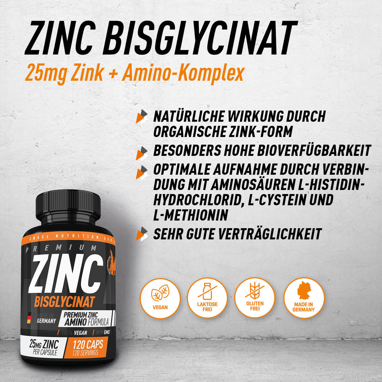 Engel Nutrition Zinc Bisglycinat  - 120 Kapseln