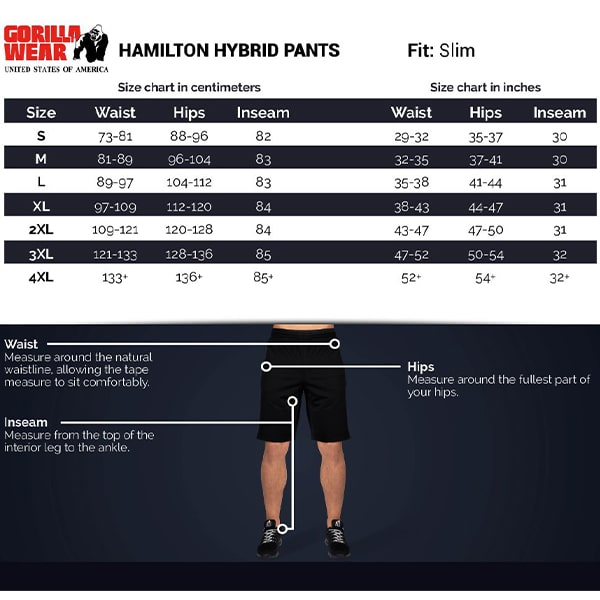 Gorilla Wear Hamilton Hybrid Pants - Schwarz