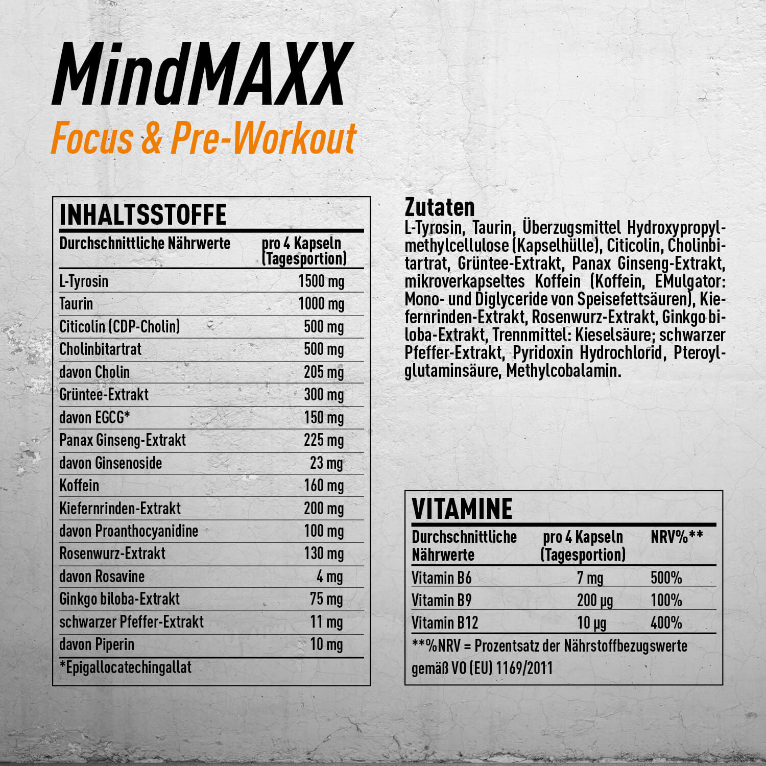 Engel Nutrition MindMAXX® Focus- & Pre-Workout - 80 Kapseln