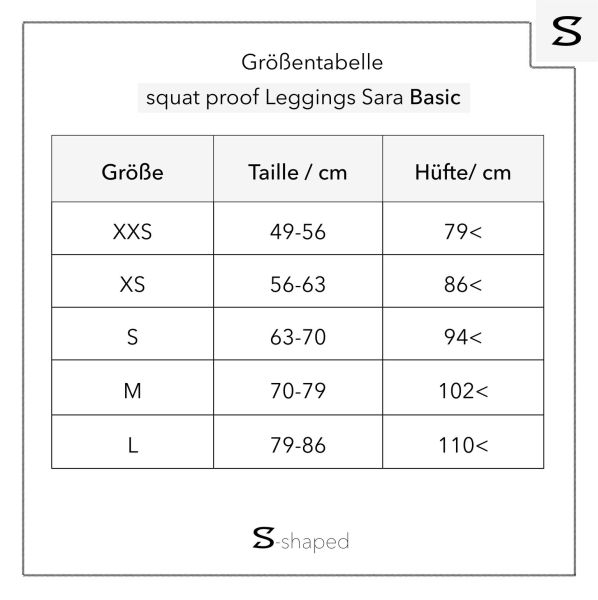 S-Shaped Leggings Sara Basic - Navy Melange