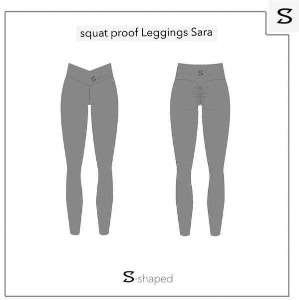S-shaped Leggings SARA Premium Medium Compression - Olive