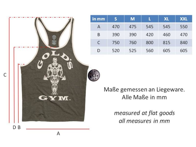 Golds Gym Muscle Joe Contrast Stringer Tank - Marl White