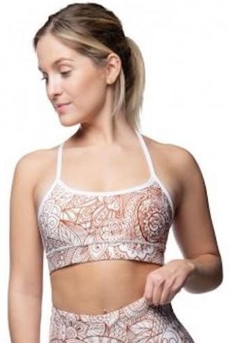 Anarchy Apparel Yoga Bra Mumbai - White/Brown