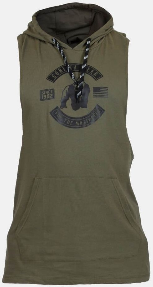 Gorilla Wear Lawrence Hooded Tank Top - Army Green