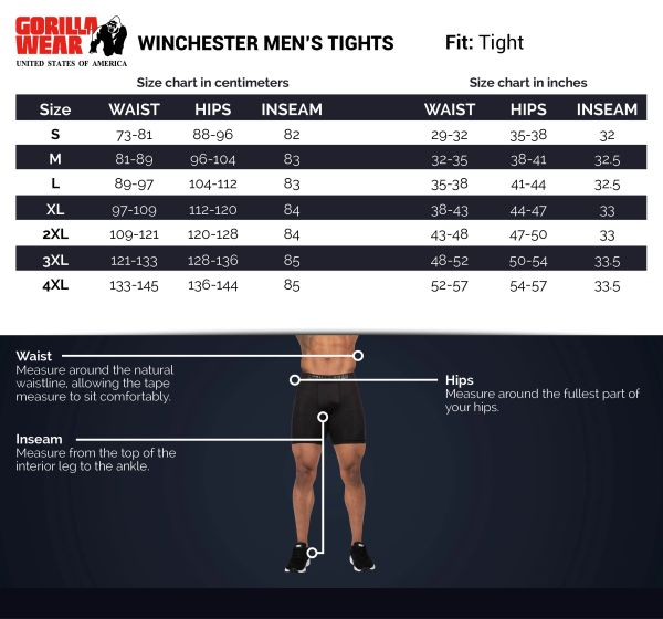 Gorilla Wear Winchester Men´s Tights Schwarz