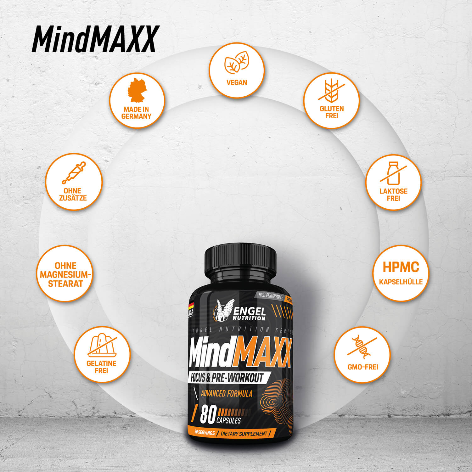 Engel Nutrition MindMAXX® Focus- & Pre-Workout - 80 Kapseln