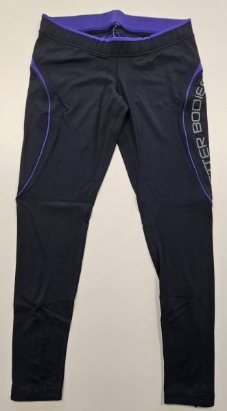 Better Bodies Fitness Long Tights - Black / Purple - L - Restposten