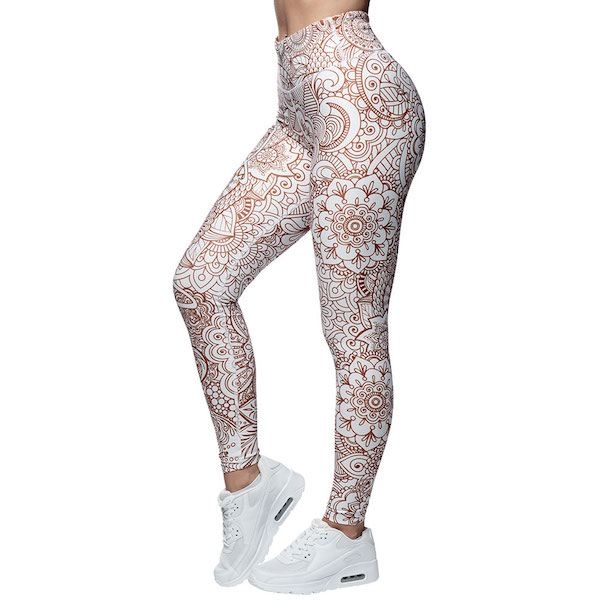 Anarchy Apparel Compression Leggings Mumbai - White/Brown