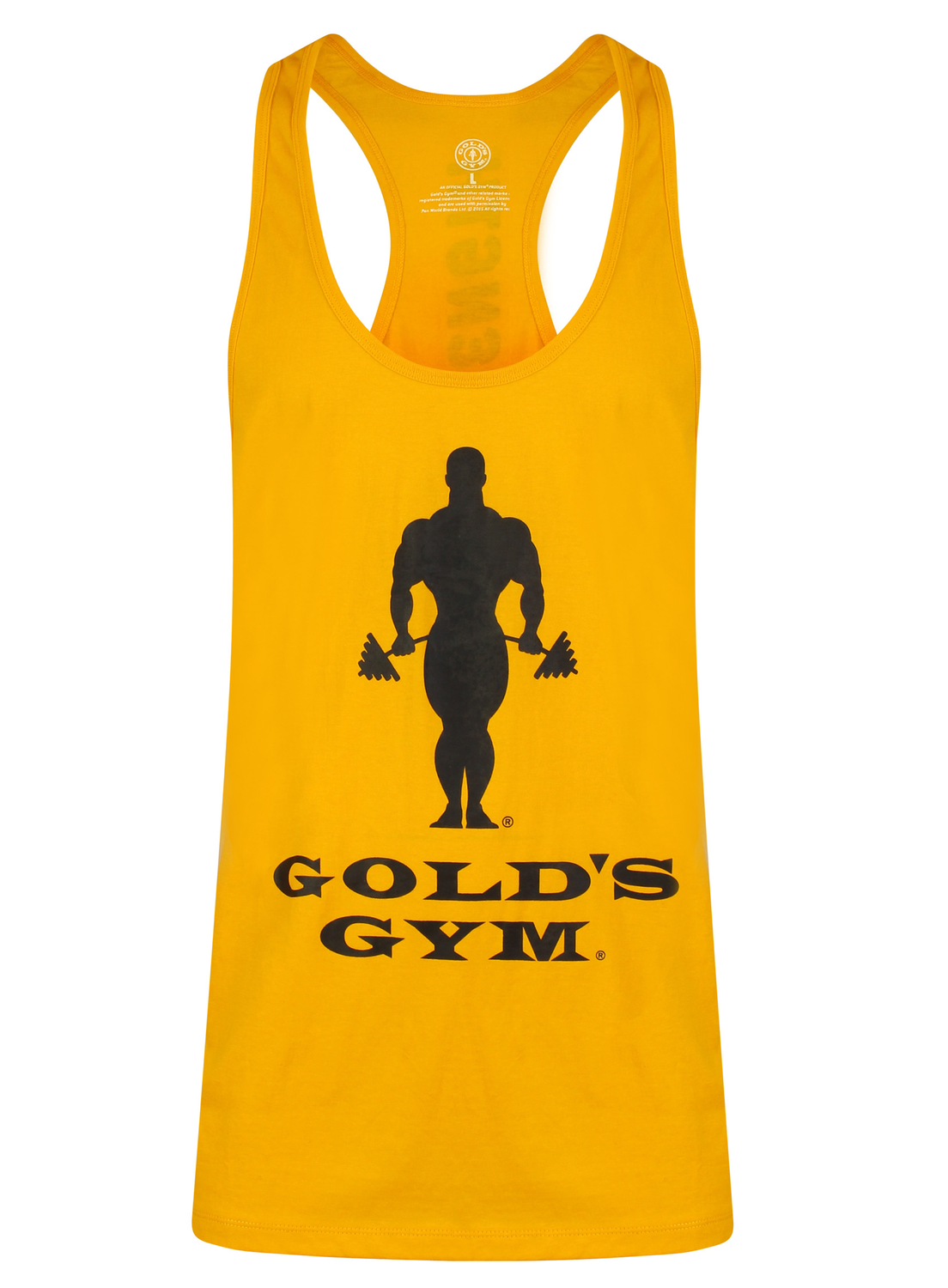 Golds Gym Muscle Joe Slogan Premium Tank - Gold