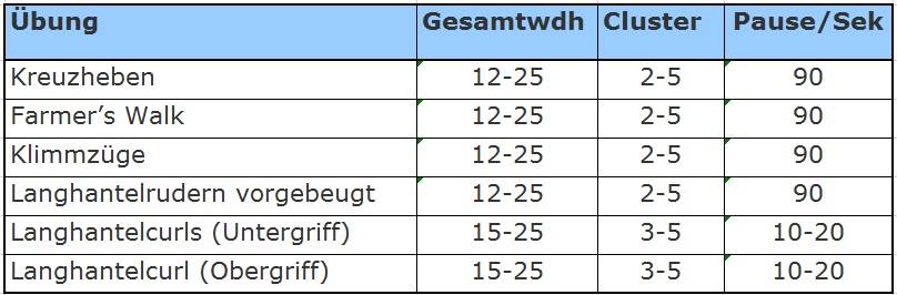 Trainingsplaene Unterarme Beispiel-Trainingsplan Unterarme