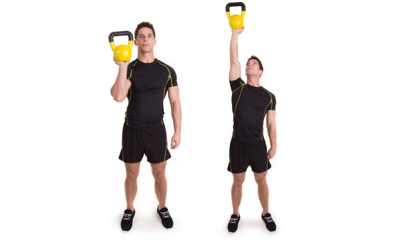Kettlebell Übung Shoulder Press Kettlebell Übung Überkopfdrücken